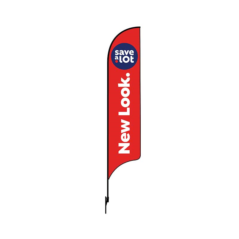 15' Save. A. Lot Double Sided New Look Red AdverSail Flag