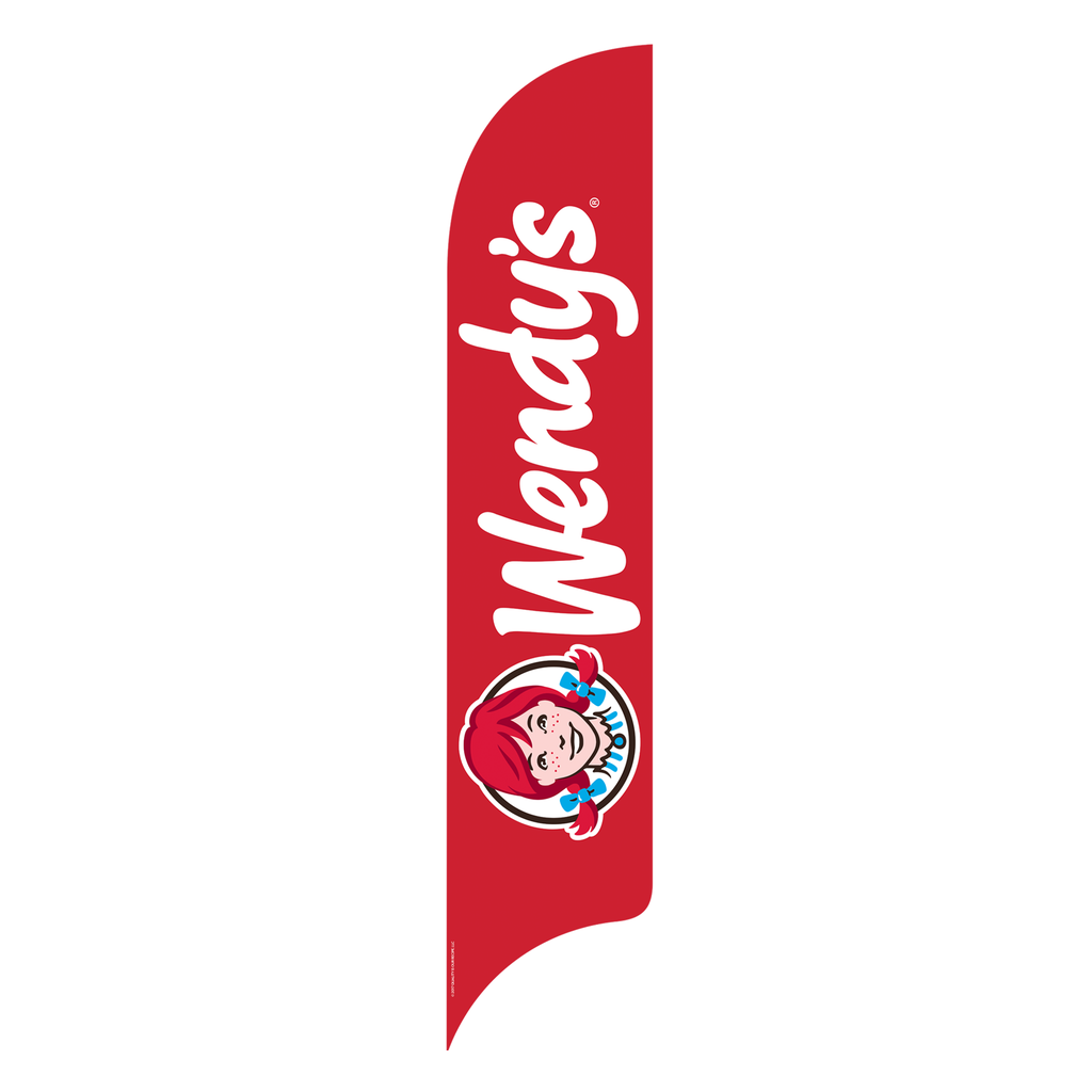 15' Wendy's Single Logo Red AdverSail Flag