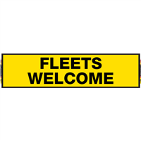 2' X 8' FullSpeed Automotive Yellow Fleets Welcome Mesh Bay Banner