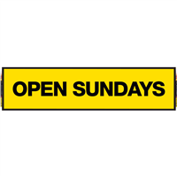 2' X 8' FullSpeed Automotive Yellow Open Sundays Mesh Bay Banner 