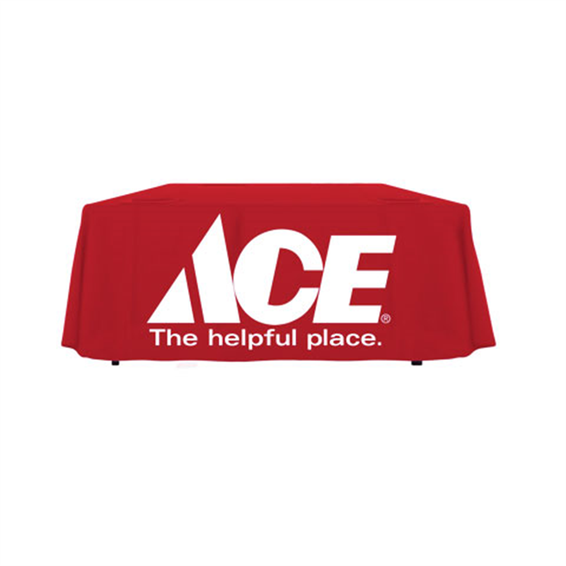 6' Ace Hardware Red Logo Tablecloth (White Text, draped)