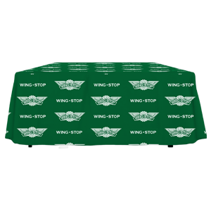 8' Wingstop Green Logo Repeating Tablecloth (fitted, 2023 art)