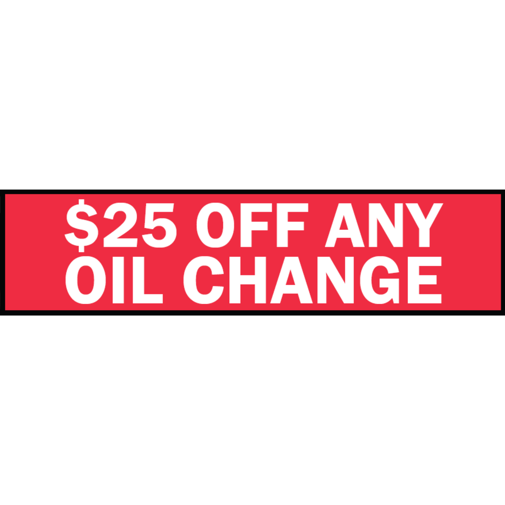 2' X 8' FullSpeed Automotive Red $25 Off Any Oil Change Mesh Bay Banner