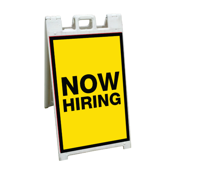 24" x 36" FullSpeed Yellow Now Hiring Coroplast A-frame Insert Only