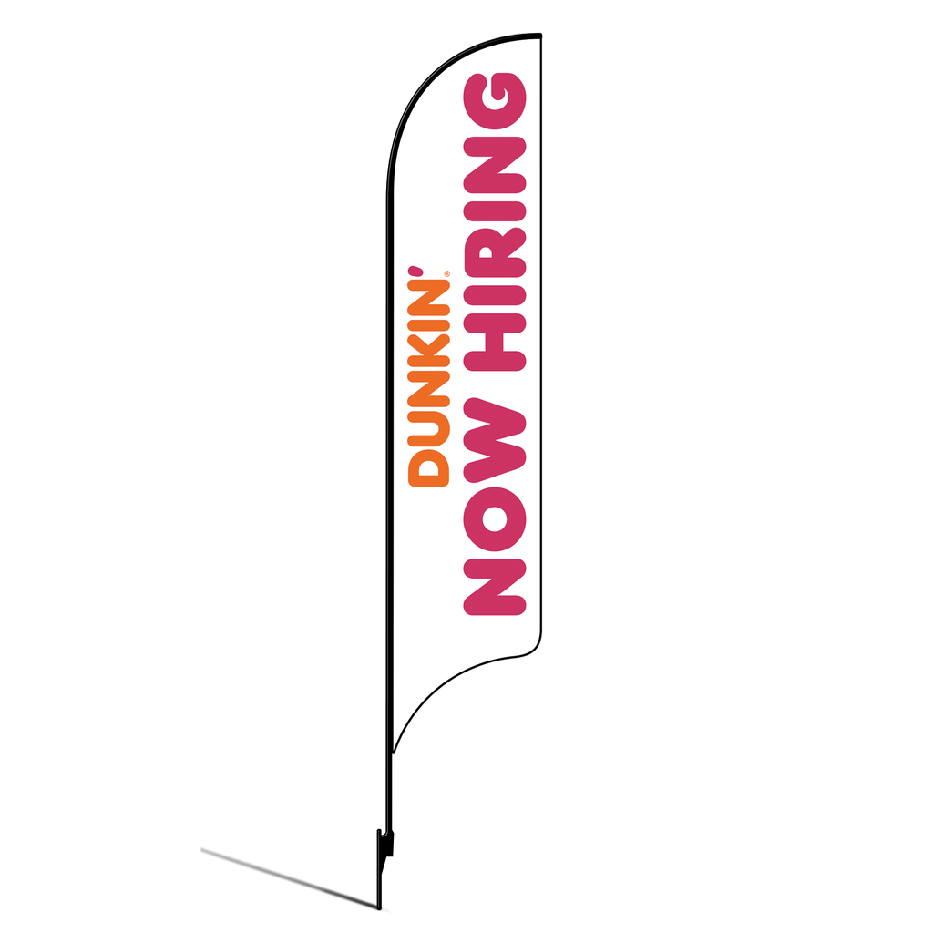 15' Dunkin' Donuts White Now Hiring AdverSail Flag Kit