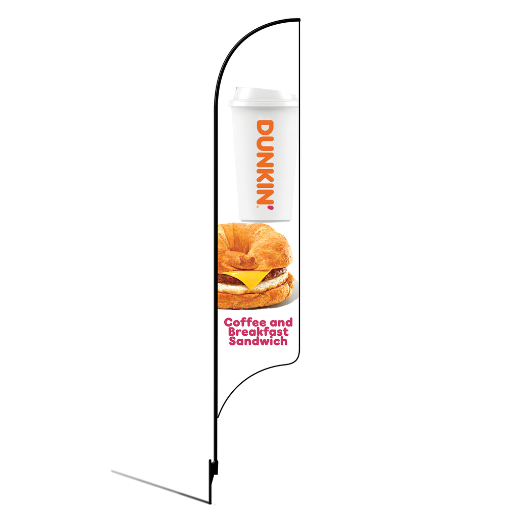 15' Dunkin' Donuts White Coffee & Breakfast Sandwich AdverSail Flag Kit