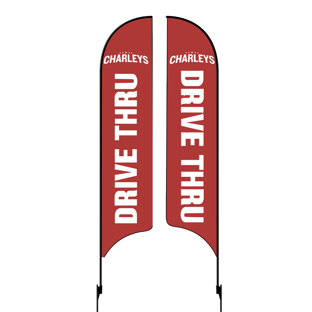Kit for 15' Charleys Philly Steaks Red Drive Thru Double Sided AdverSail Flag
