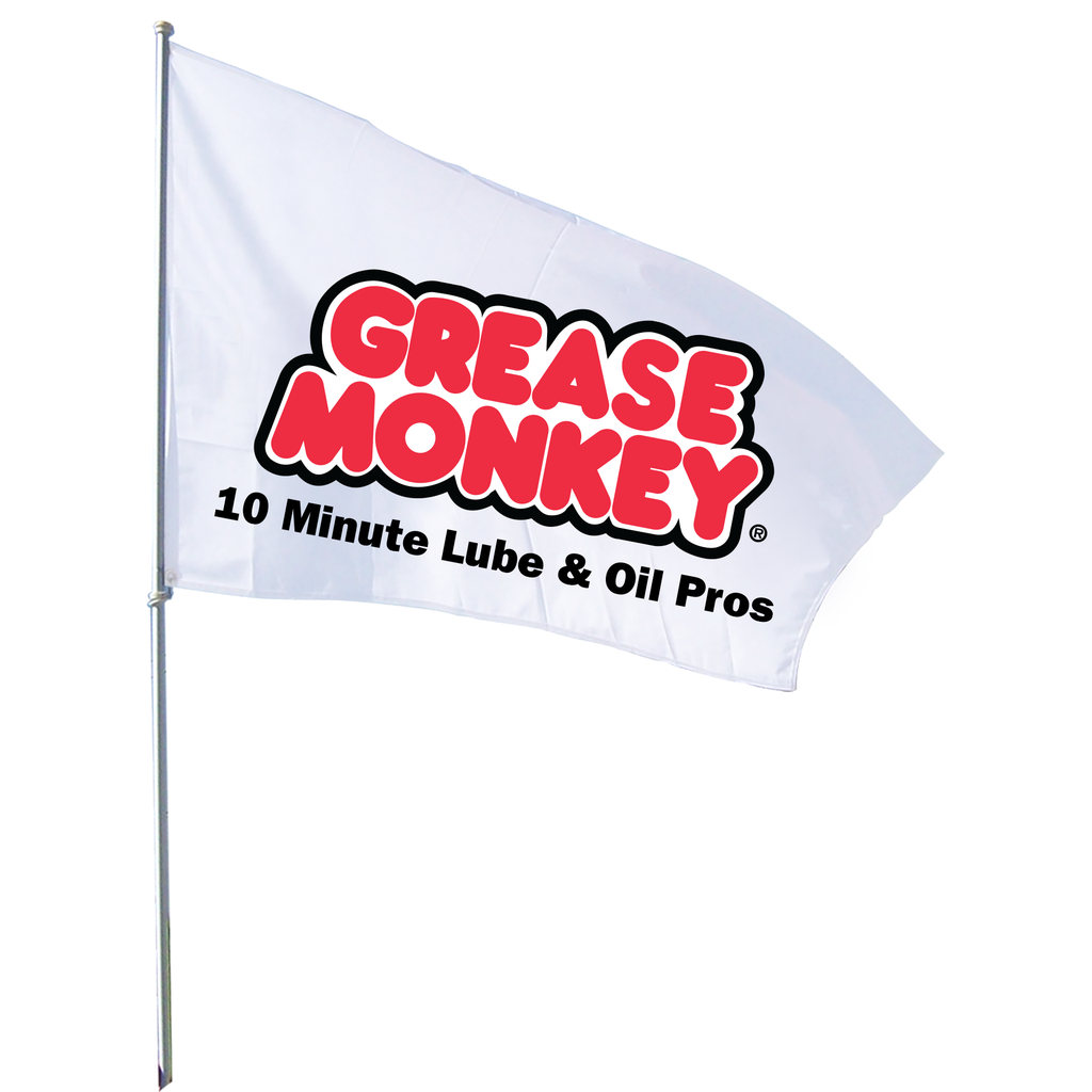 3x5 FullSpeed Automotive Grease Monkey White Logo Flag
