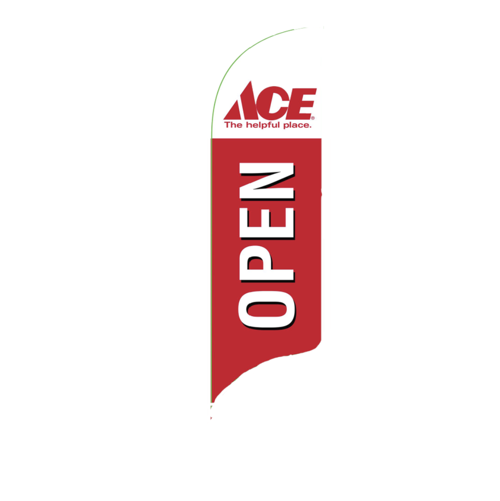 12' Ace Hardware Open AdverSail Flag
