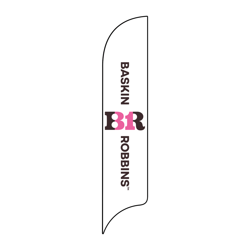 15' Baskin Robbins White Horizontal Logo AdverSail Flag