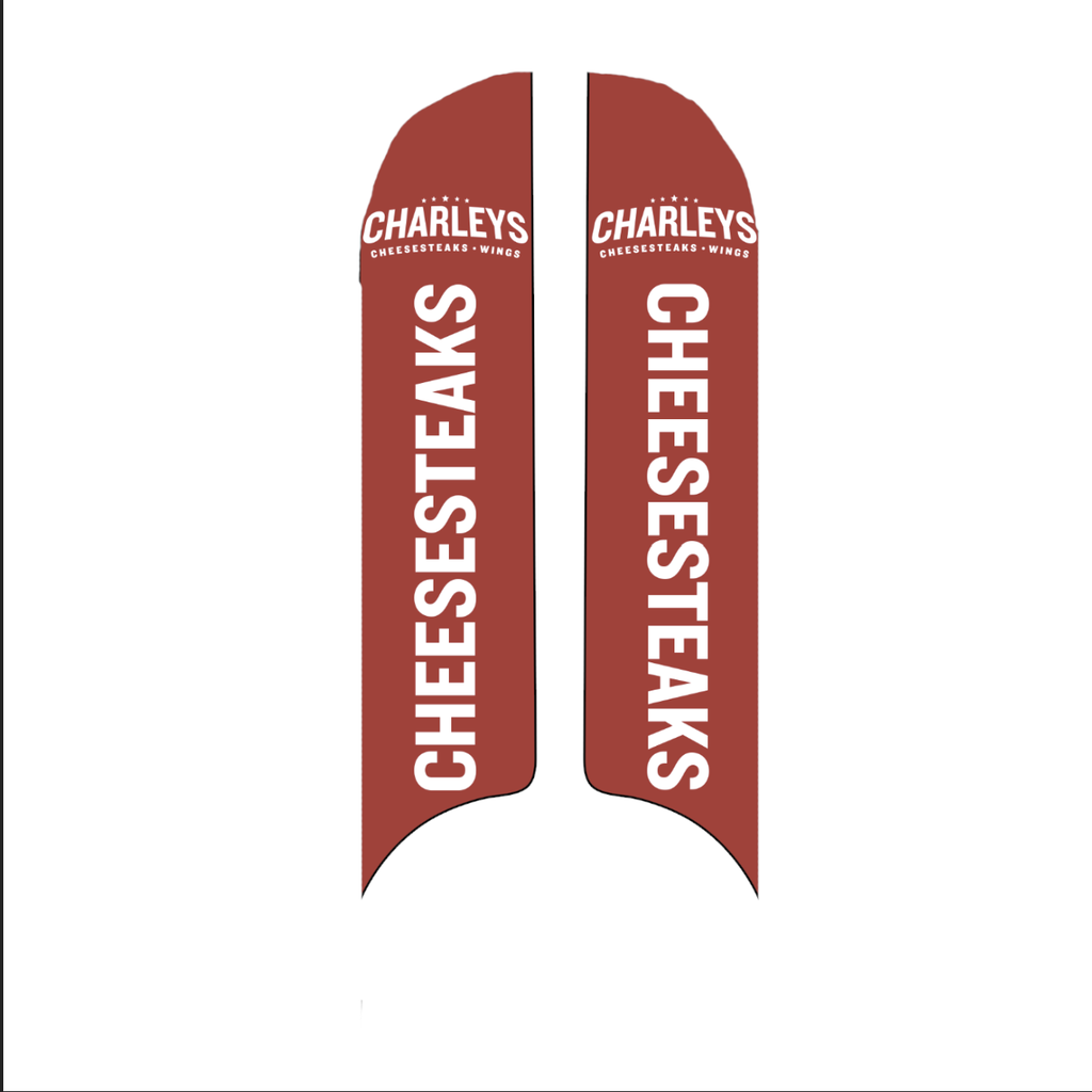 15' Charleys Philly Steaks Red Cheesesteaks AdverSail Flag  (double sided)