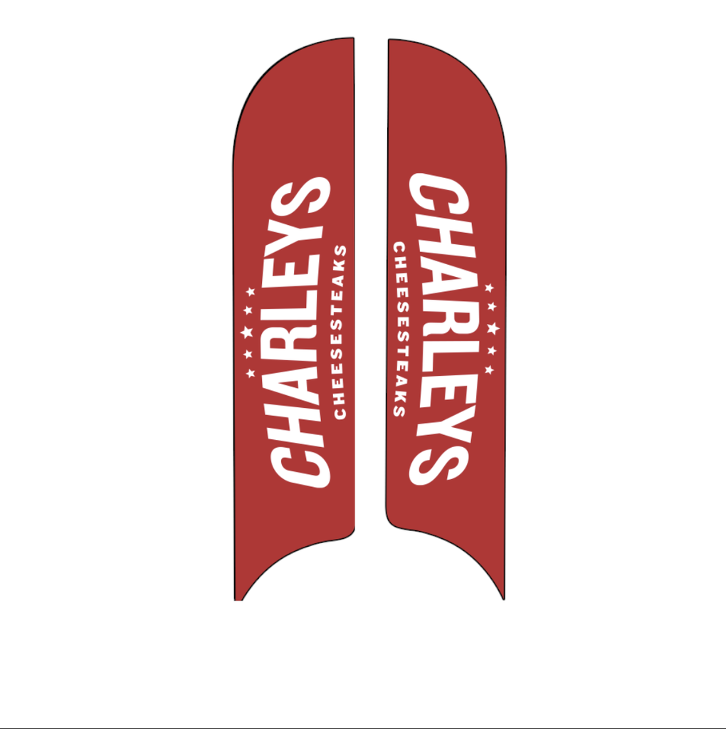 15' Charleys Philly Steaks Red Phillys AdverSail Flag  (double sided)