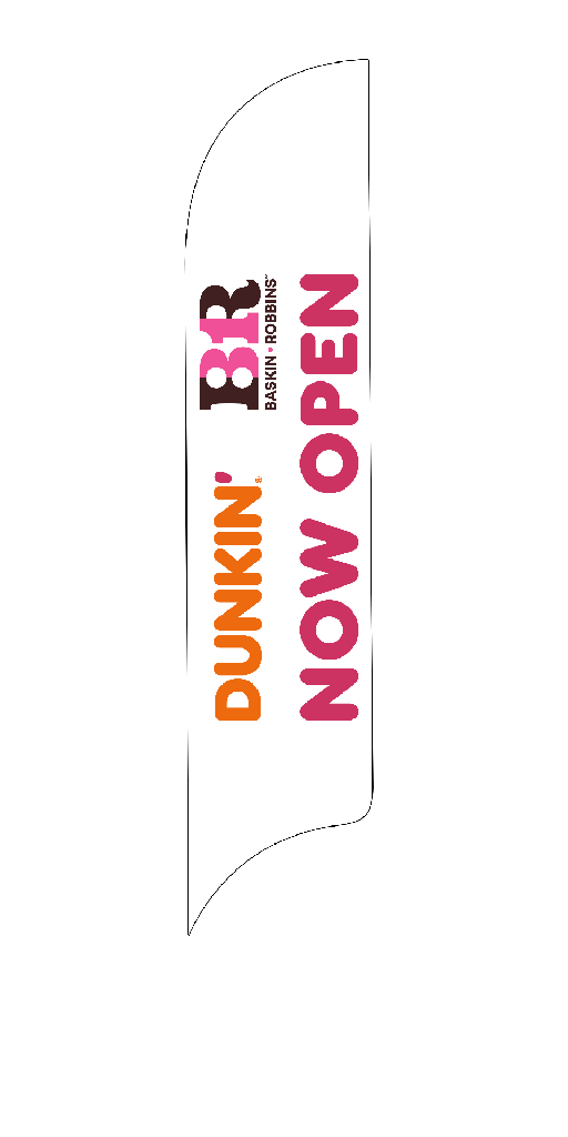 15' Dunkin' Donuts Baskin Robbins White Now Open AdverSail Flag