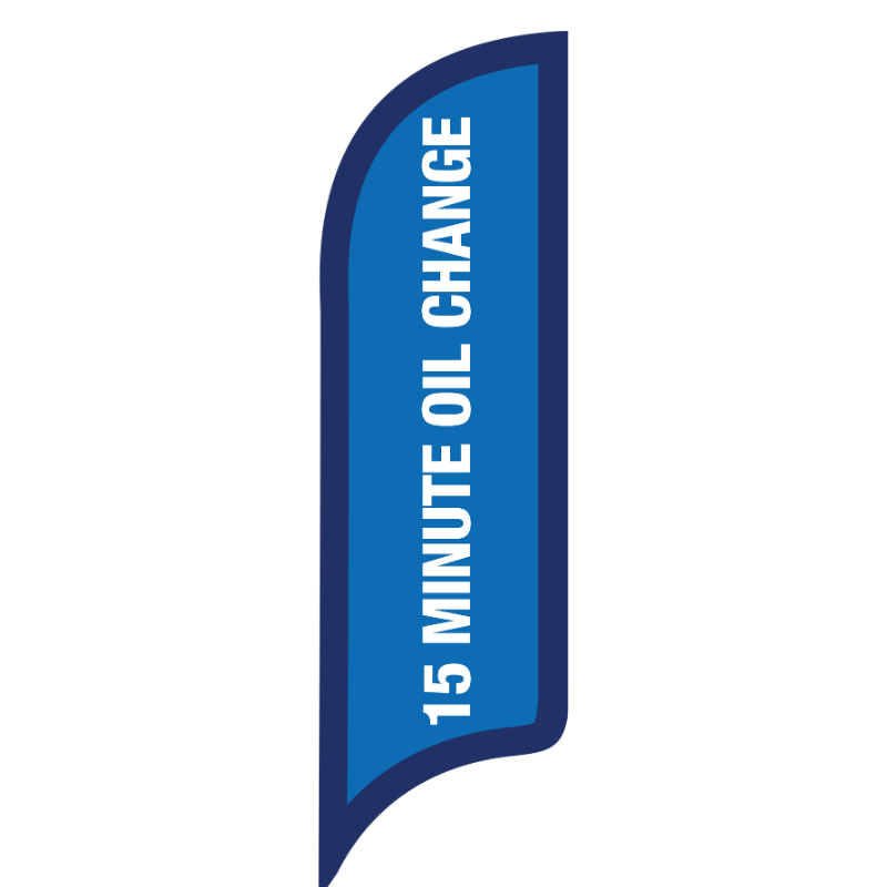 12' FullSpeed Automotive 15 Minute Oil Change AdverSail Flag - BLUE