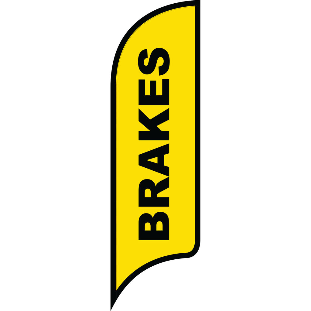 12' FullSpeed Automotive Yellow Brakes AdverSail Flag